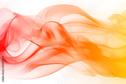 Red orange and yellow abstract smoke gradient transparent texture. Generative AI