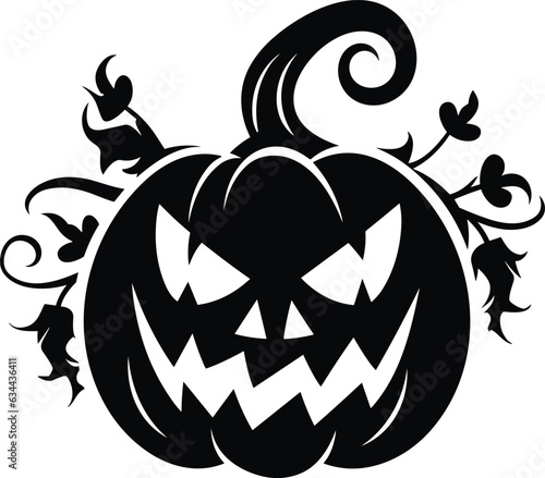 Halloween pumpkin illustration isolated on white background for t-shirt 