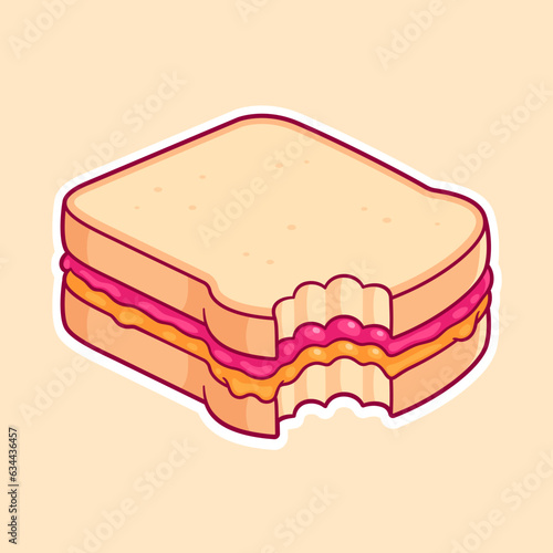 PBJ peanut butter and jelly sandwich drawing