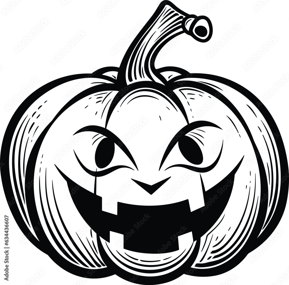 Fototapeta premium Halloween pumpkin illustration isolated on white background for t-shirt 