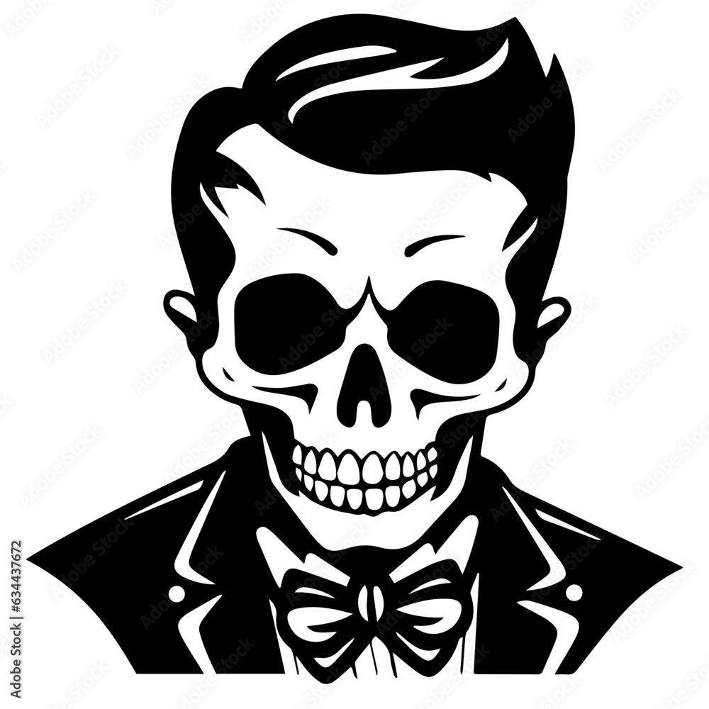 Cartoon Skeleton silhouette illustration Cartoon Skeleton silhouette illustration