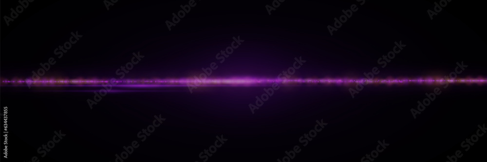 Sparkling light effect with glowing flying dust on black background. Vector illustration.