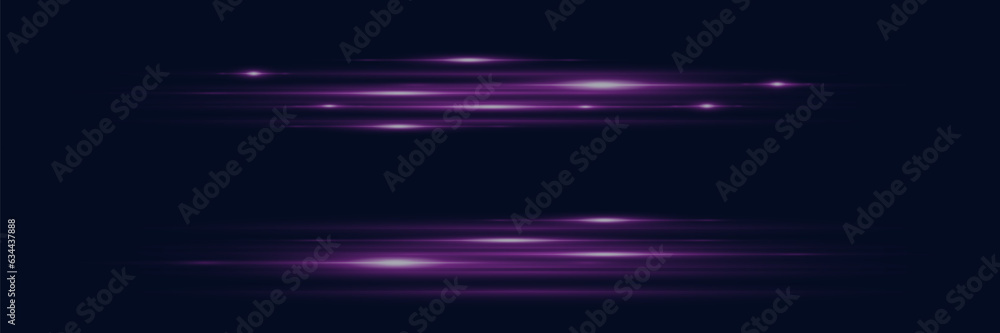 Abstract neon speed light effect on black background. Vector illustration.