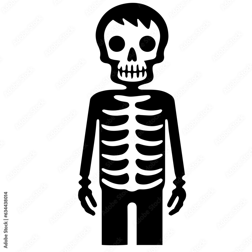Cartoon Skeleton silhouette illustration Cartoon Skeleton silhouette illustration