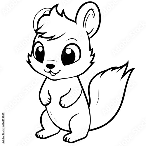 Happy squirell vector illustration hand drawn in doodle style