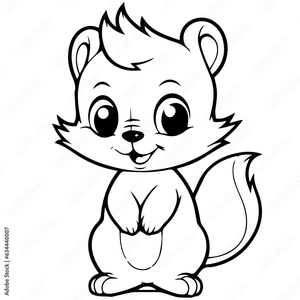 Happy Squirell vector illustration hand drawn in doodle style Happy Squirell vector illustration hand drawn in doodle style