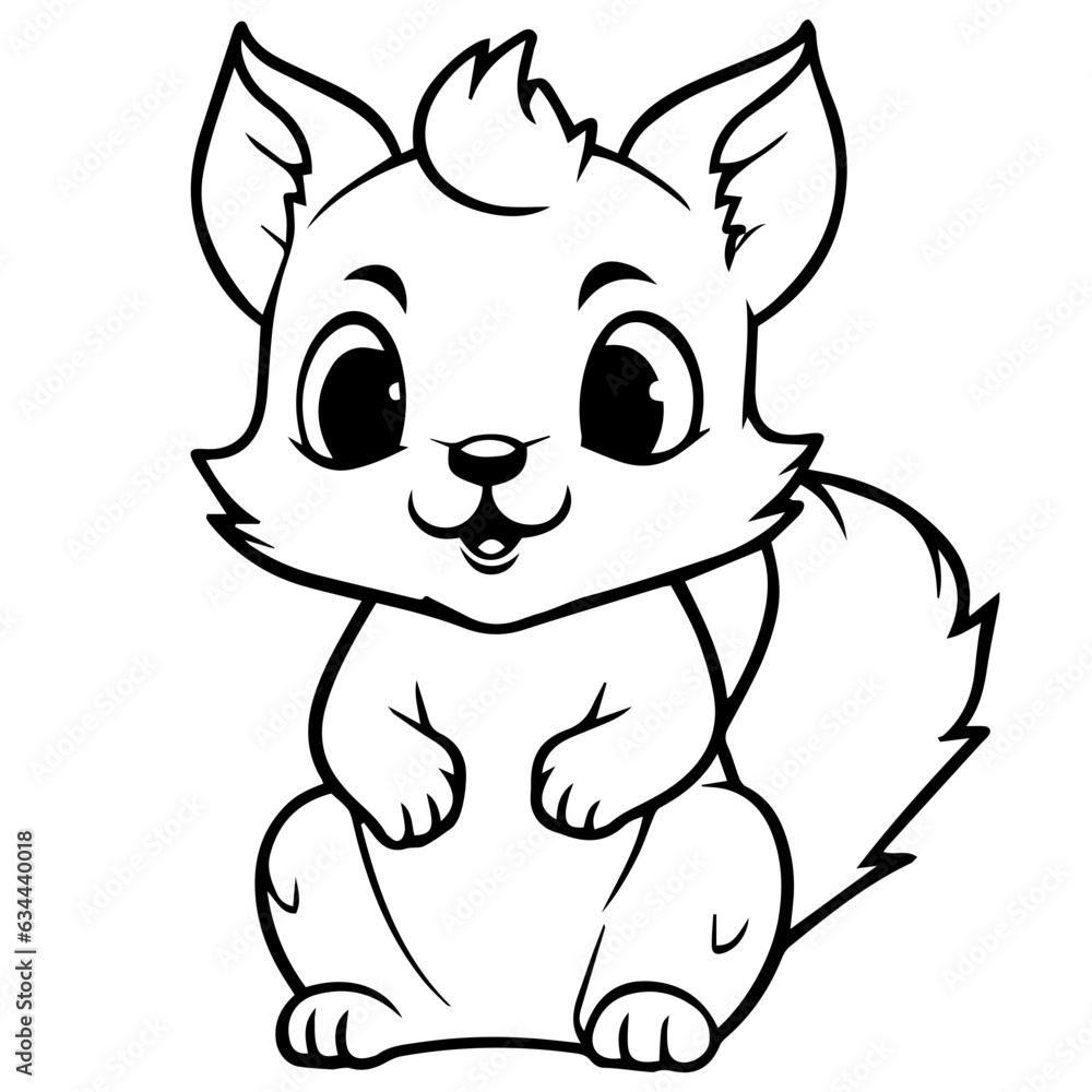 Happy Squirell vector illustration hand drawn in doodle style Happy Squirell vector illustration hand drawn in doodle style