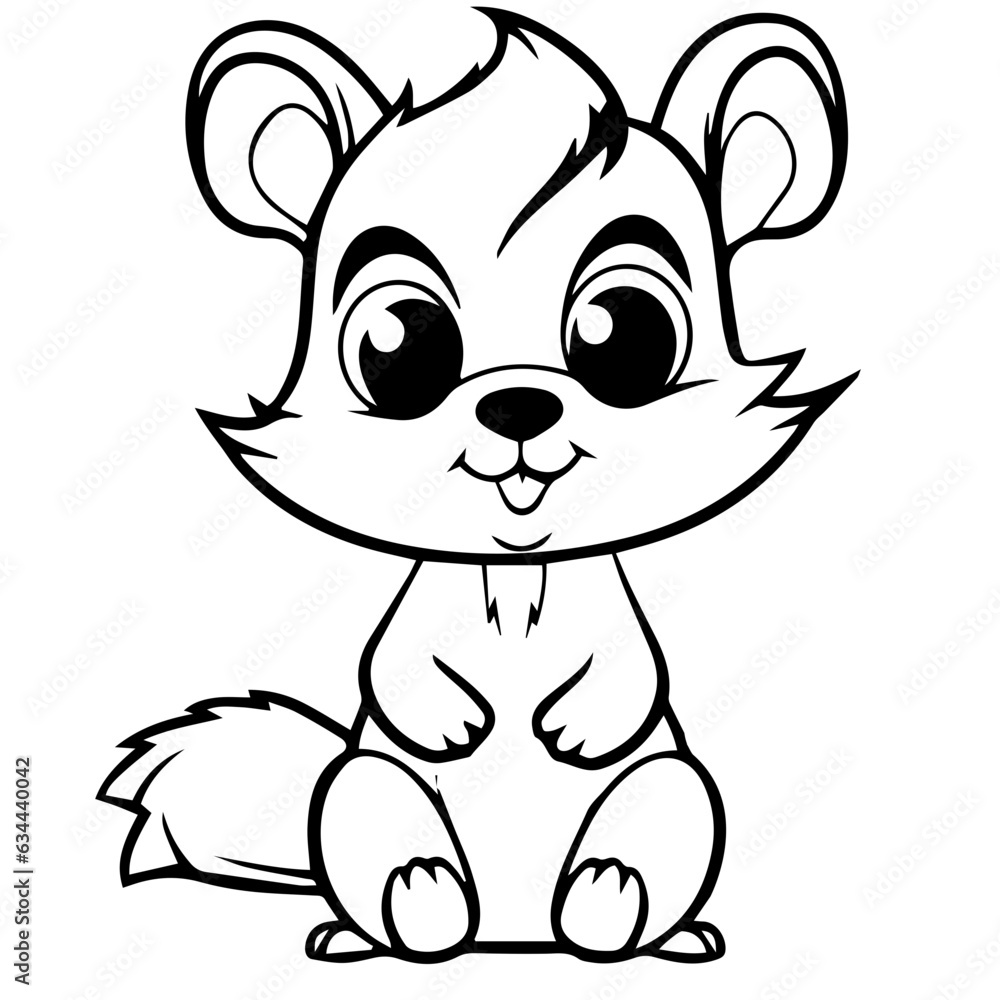 Fototapeta premium Happy squirell vector illustration hand drawn in doodle style