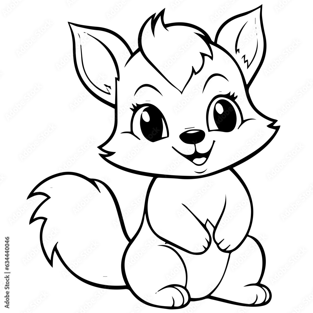 Happy squirell vector illustration hand drawn in doodle style Happy squirell vector illustration hand drawn in doodle style
