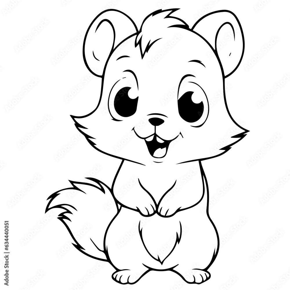 Happy Squirell vector illustration hand drawn in doodle style Happy Squirell vector illustration hand drawn in doodle style
