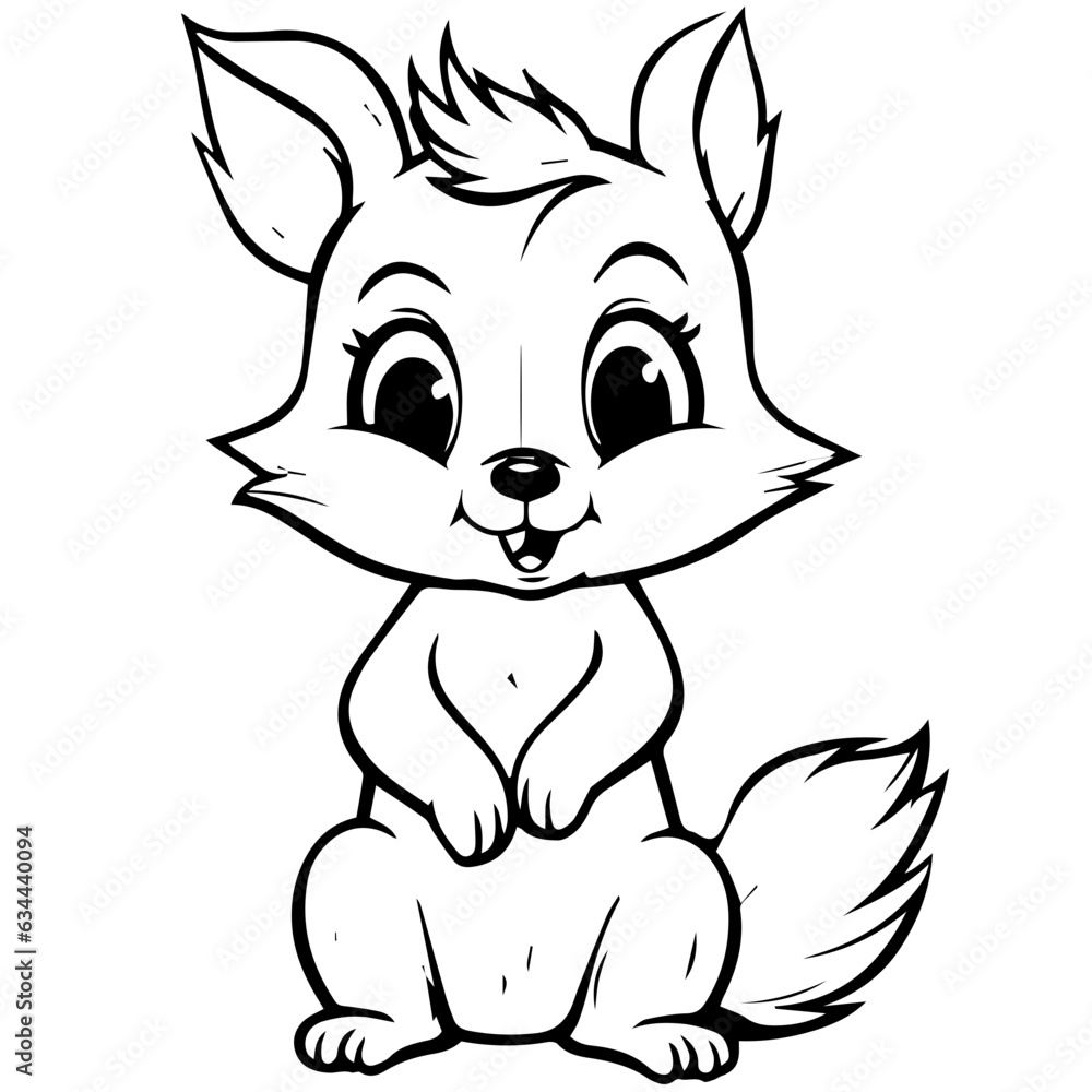 Fototapeta premium Happy squirell vector illustration hand drawn in doodle style