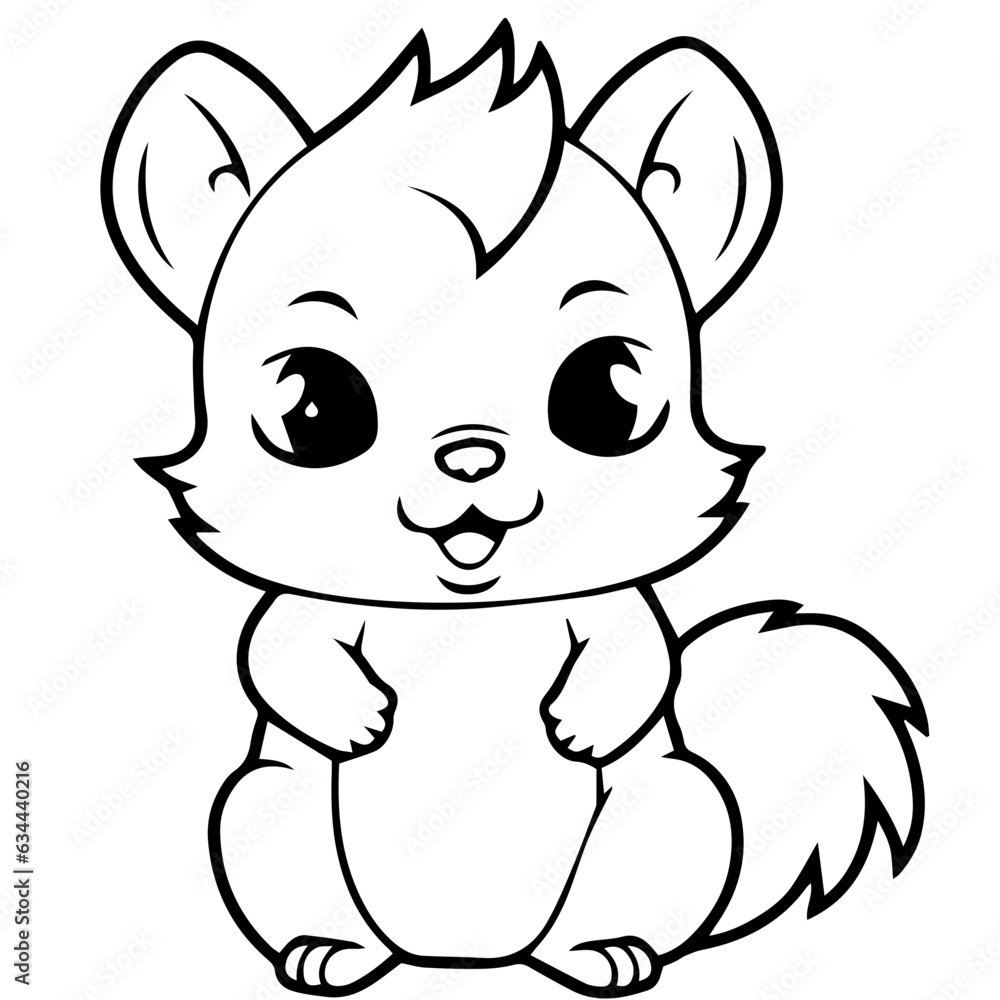 Fototapeta premium Happy squirell vector illustration hand drawn in doodle style