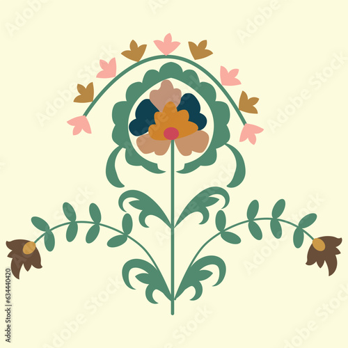 Some parts of suzani carpet - traditional textile product. Digital patterns for creating beautiful fabrics. Using in the fashion industry and home interior decorating. Uzbekistan culture. 