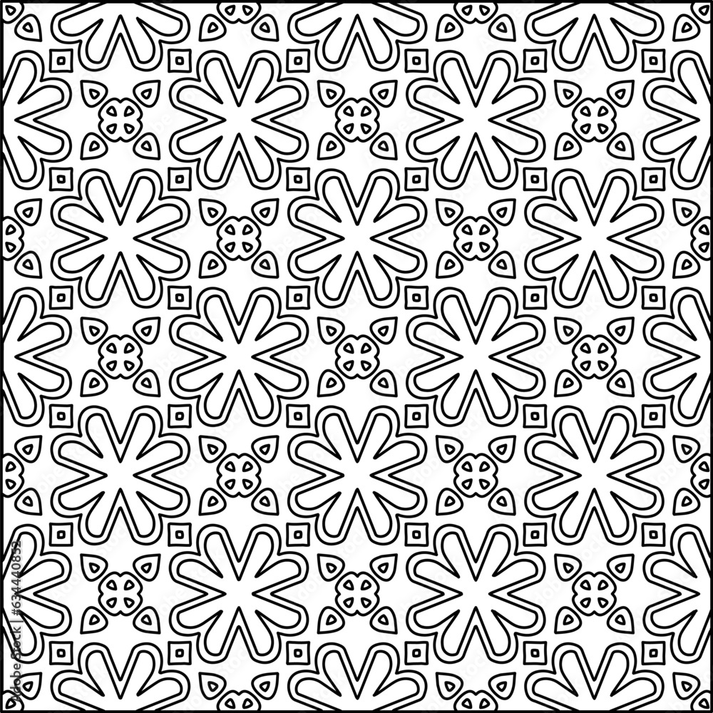 Abstract background with figures from lines. black and white pattern for web page, textures, card, poster, fabric, textile. Monochrome graphic repeating design. Abstract background with figures from lines. black and white pattern for web page, textures, card, poster, fabric, textile. Monochrome graphic repeating design.