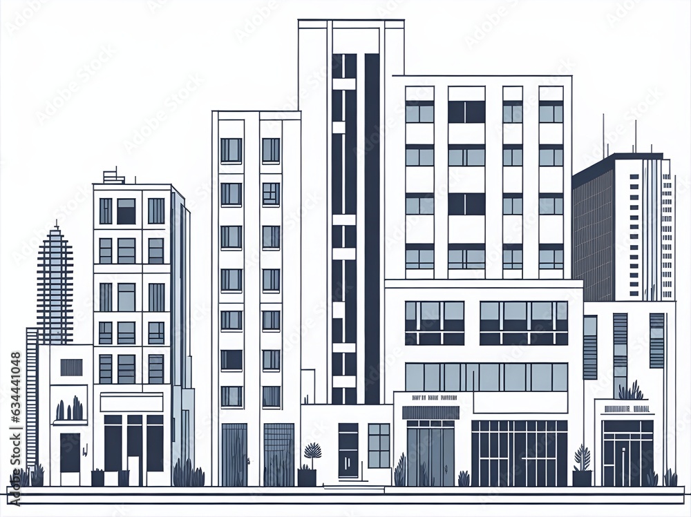 Modern city landscape. AI generated illustration Modern city landscape. AI generated illustration