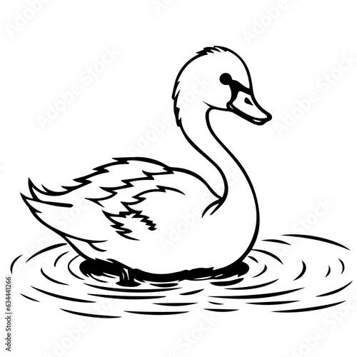 Swan silhouette. Vector illustration
