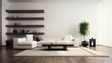 Fotografía de una habitación con mobiliario minimalista y de gran belleza.