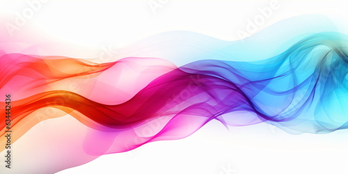 abstract colorful smoke wave on white background 