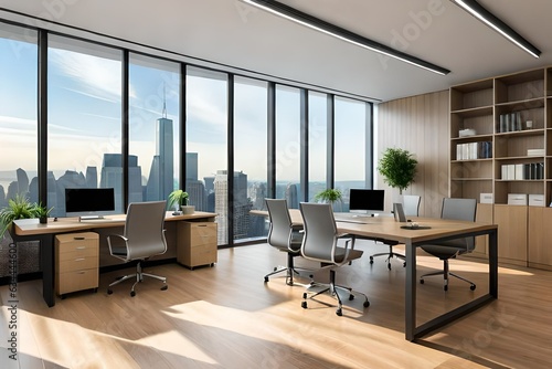 3d render of working office