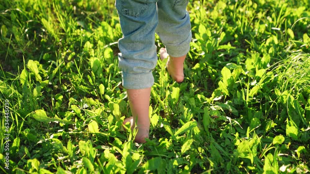 Childs Feet Walking In Summer On Green Grass Sunset Childs Feet Are home-run-in-centre-field-is-400-feet-or-121-9-metres-from-home-base