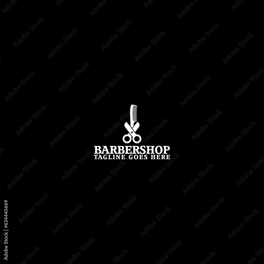 Barbershop logo Template icon isolated on dark background Barbershop logo Template icon isolated on dark background