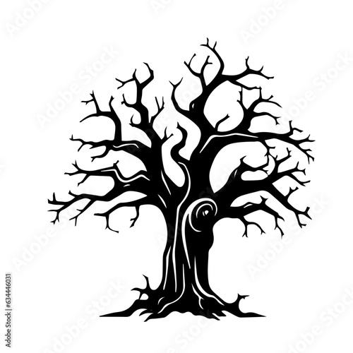 creepy tree silhouette illustration