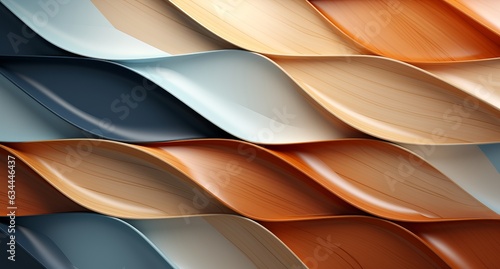 Fototapeta Naklejka Na Ścianę i Meble -  3D abstraction from light wood top view of the composition. Concept: non-objective abstractio art, screensavers, website backgrounds.
