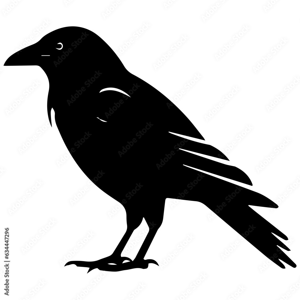 Obraz premium raven silhouette Flat Icon vector illustration Clipart