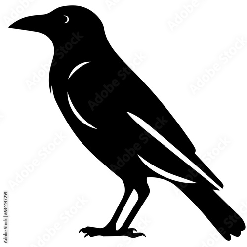 raven silhouette Flat Icon vector illustration Clipart