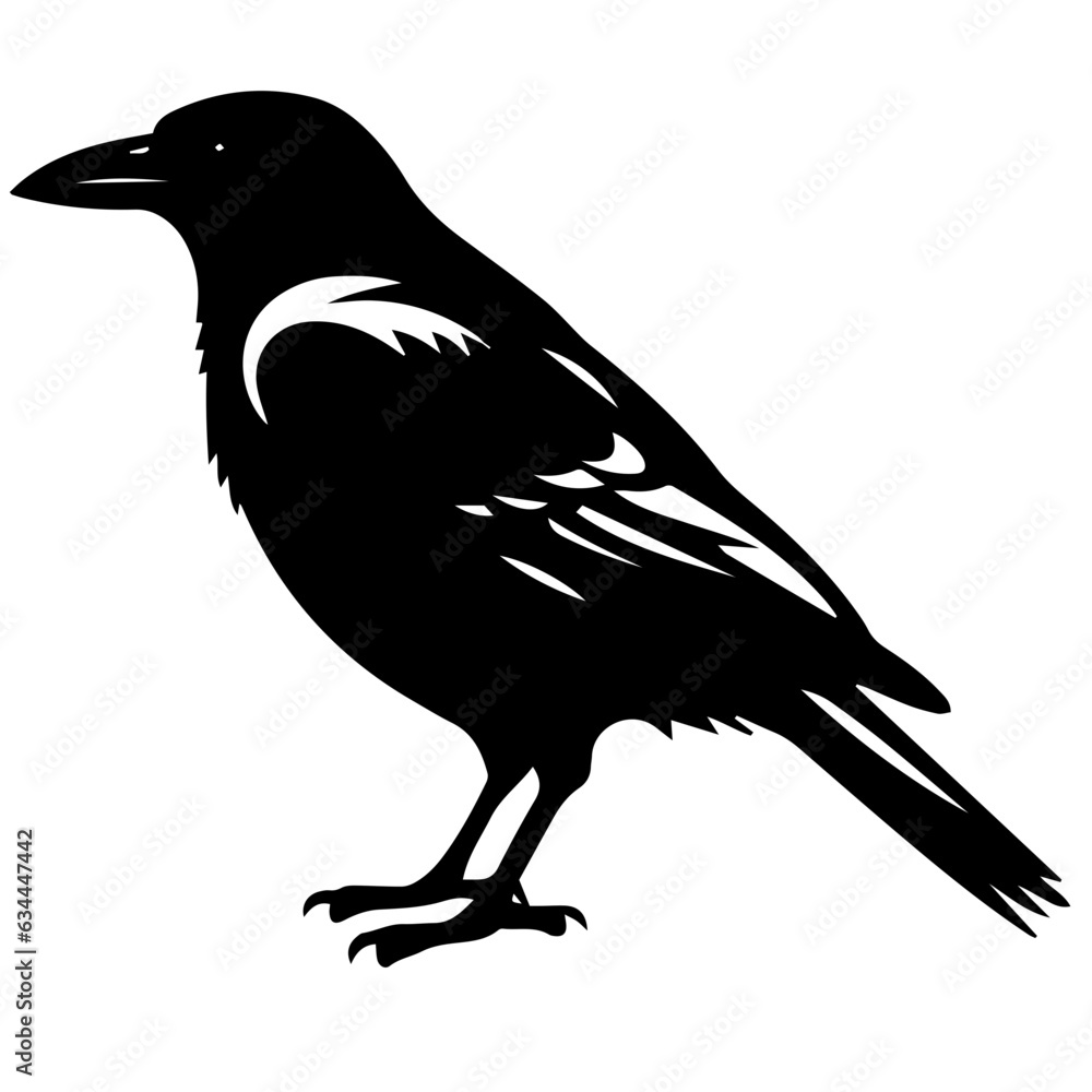 Fototapeta premium raven silhouette Flat Icon vector illustration Clipart