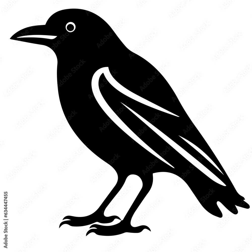 Obraz premium raven silhouette Flat Icon vector illustration Clipart