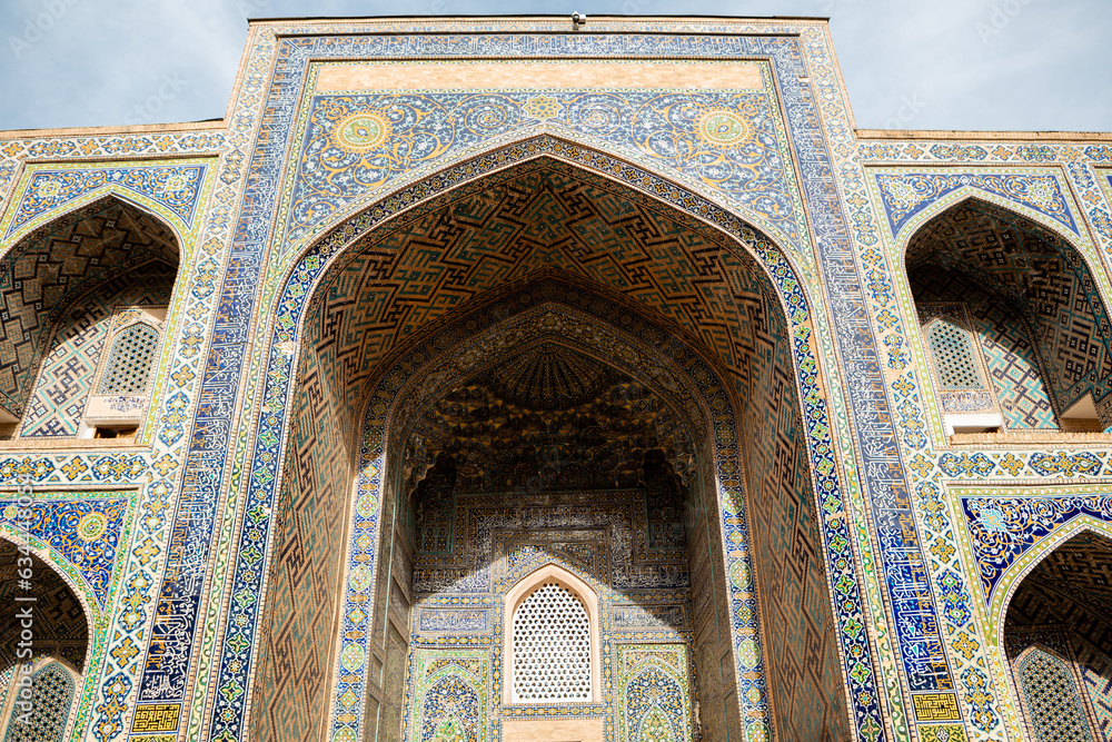 The Registan square in Samarkand, Uzbekistan. The Registan was the heart of the ancient city of Samarkand of the Timurid Empire, now in Uzbekistan