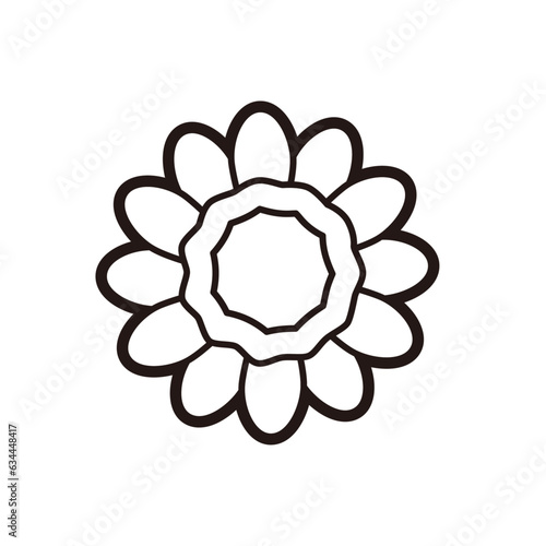 ひまわりのイラスト ぬりえ