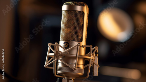 photograph of Condencer Mic for studio recording voice. photo