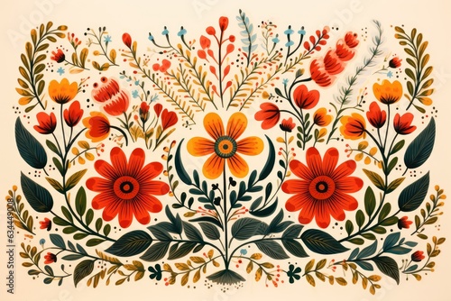 Folk art pattern, illustration