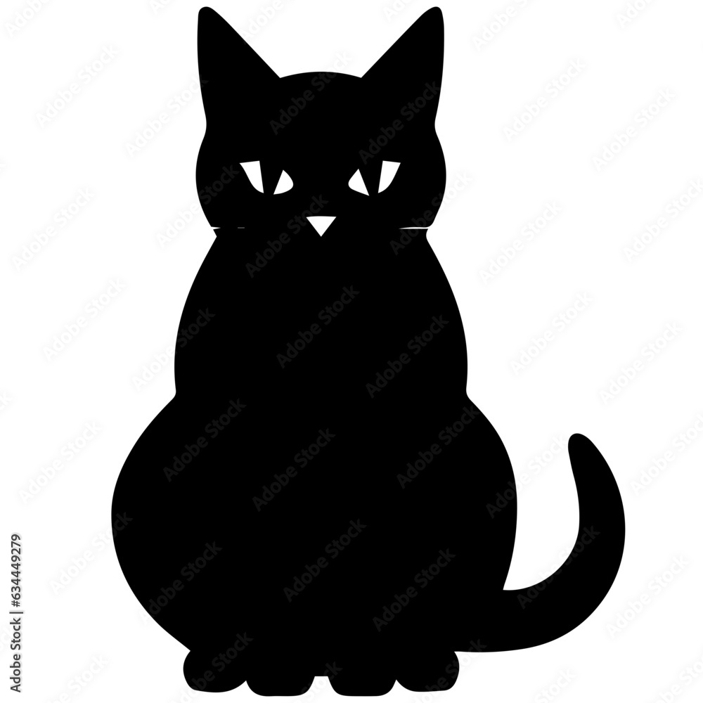Vector isolated cat silhouette, logo, print, decorative sticker Vector isolated cat silhouette, logo, print, decorative sticker