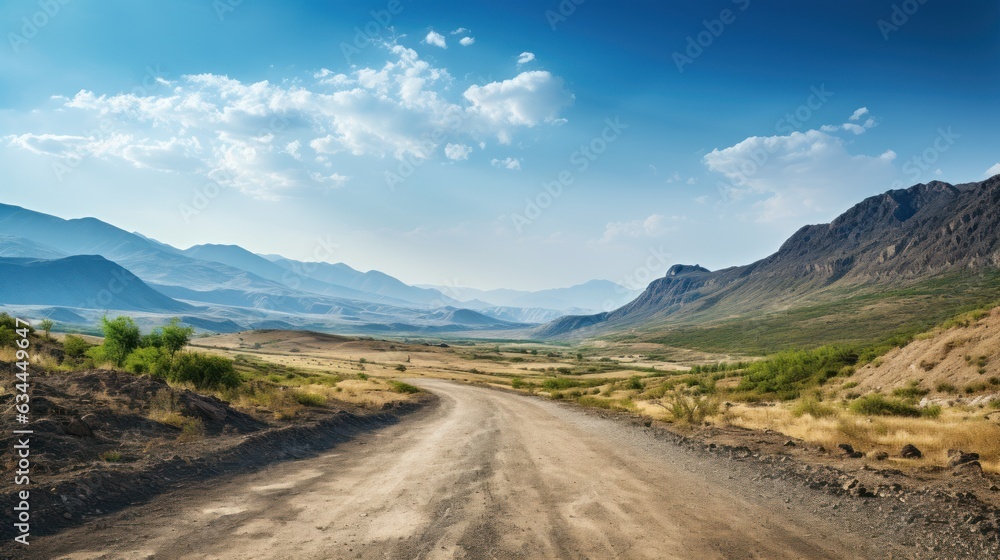 Natural landscape and dirt road