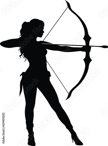 silhouette of lady,women,girl hunter