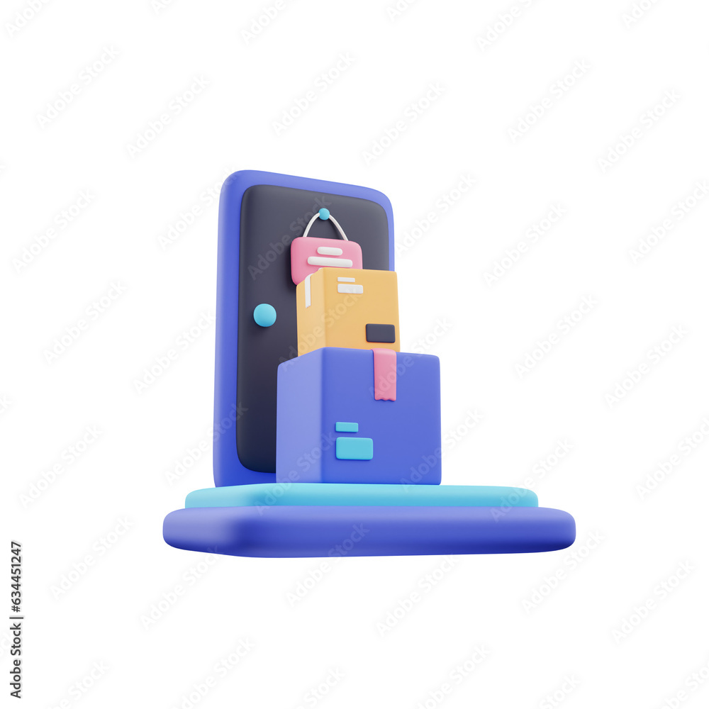 Deliverly - Online Shopping Delivery Service 3D Icon Set Deliverly - Online Shopping Delivery Service 3D Icon Set