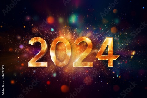 Numbers 2024. Festive background or backdrop with copy space for text.