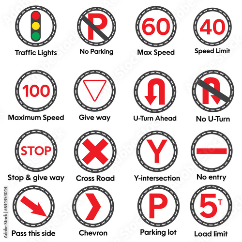 Road Signs Design elements vector eps 
