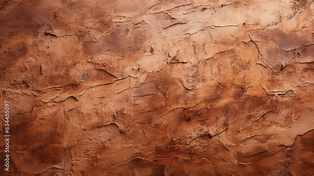 A high-quality photograph capturing the textured background of decorative plaster walls used for external façade decoration. The texture is characterized by a brown color palette. A high-quality photograph capturing the textured background of decorative plaster walls used for external façade decoration. The texture is characterized by a brown color palette.