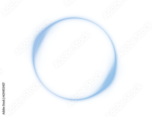 Vector light line effect of blue circle. Luminous fire trail on a transparent white background. Light round line with an advantage effect. Golden circle light png. 