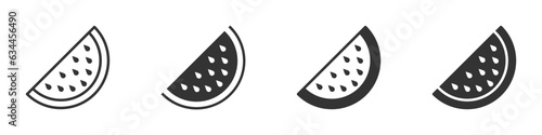 Watermelon slice icon set. Vector illustration.