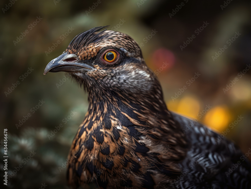 Grouse bird portrait created with Generative AI technology Grouse bird portrait created with Generative AI technology