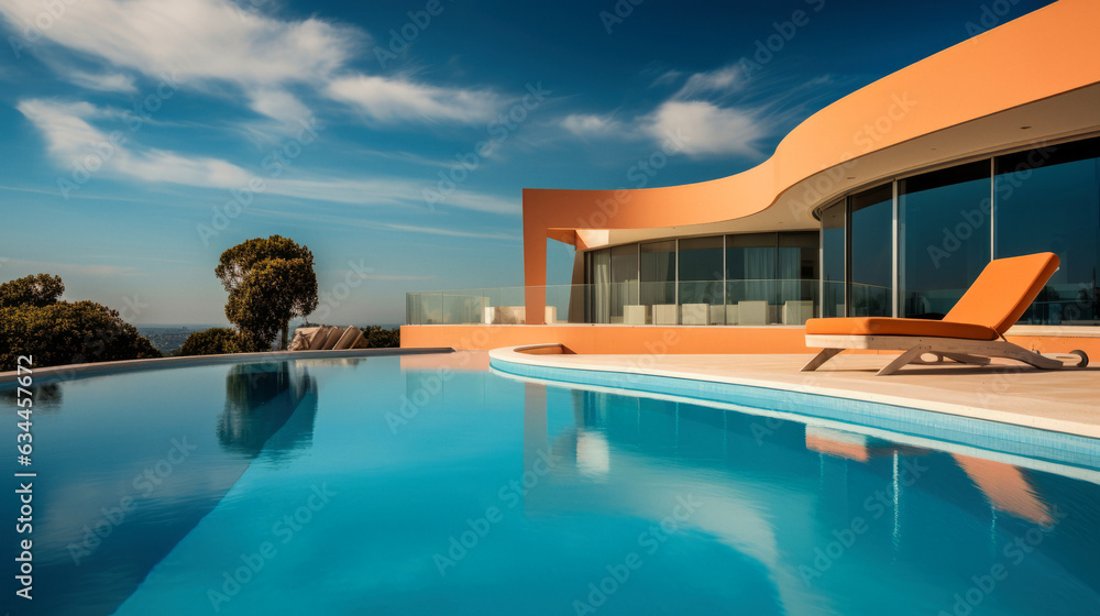 Large Modern villa, Beautiful Swimming Pool Surrounded Large Modern villa, Beautiful Swimming Pool Surrounded