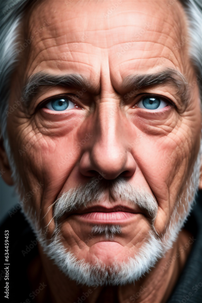 Portrait of a old man. High detailed old man illustration.