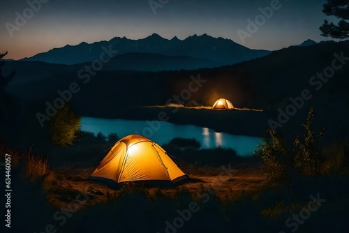 tent in the mountains