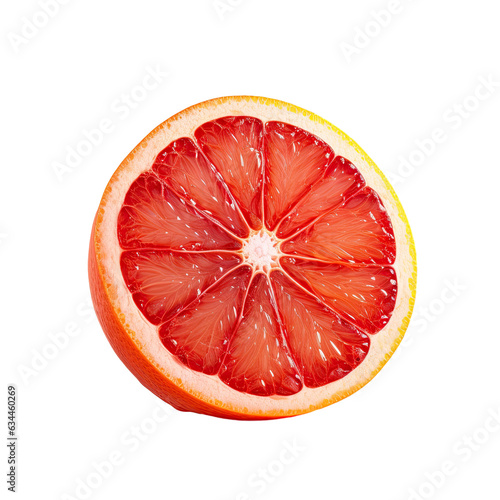 Blood orange slice isolated on transparent background photo