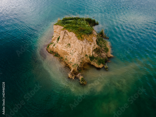 Aerial view over the small island